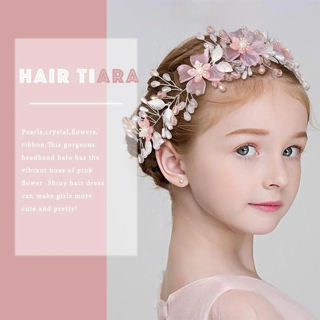 Обруч Квітка IYOU для дівчинки сріблястий, фото №5