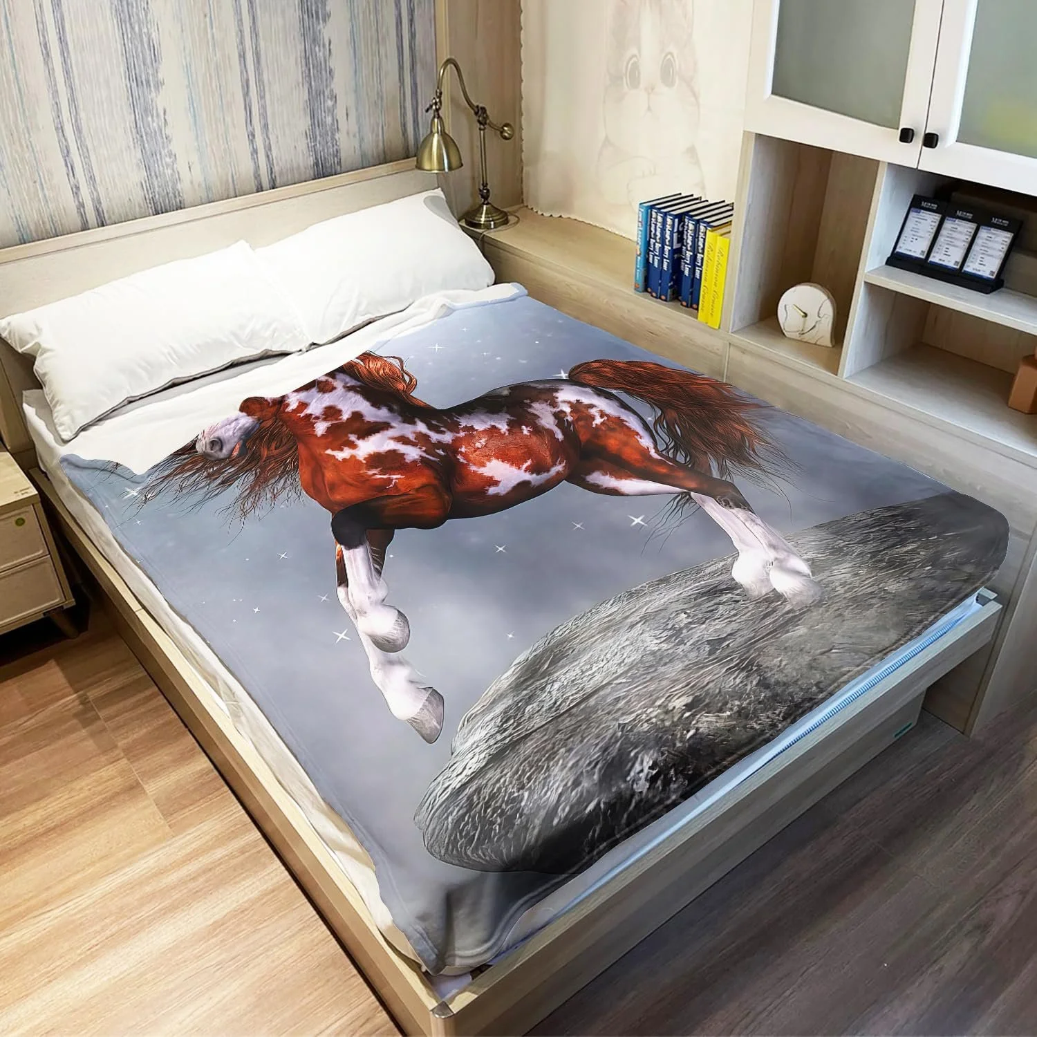 Плед YISUMEI Native Horse Флисовый 150 x 200 см, фото №4