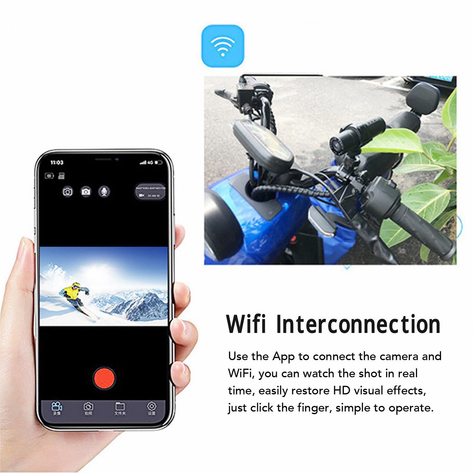 Камера Hiraith Dash Cam 1080P 120 Градусов WiFi для Спорта на открытом воздухе для Велосипеда Мотоцикла, фото №6 Камера Hiraith Dash Cam 1080P 120 Градусов WiFi для Спорта на открытом воздухе для Велосипеда Мотоцикла, фото №6