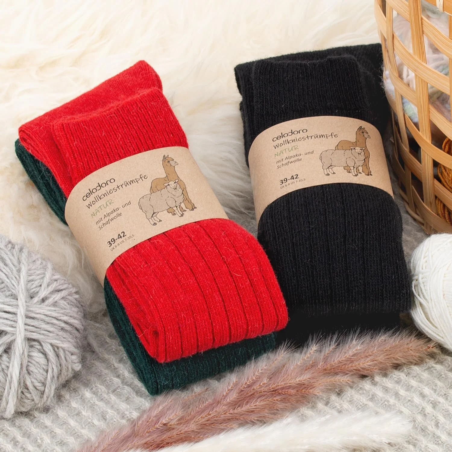 Шкарпетки Celodoro Жіночі/Чоловічі Вовняні та Гольфи з Альпака, Паковання 2 пари, фото №4
