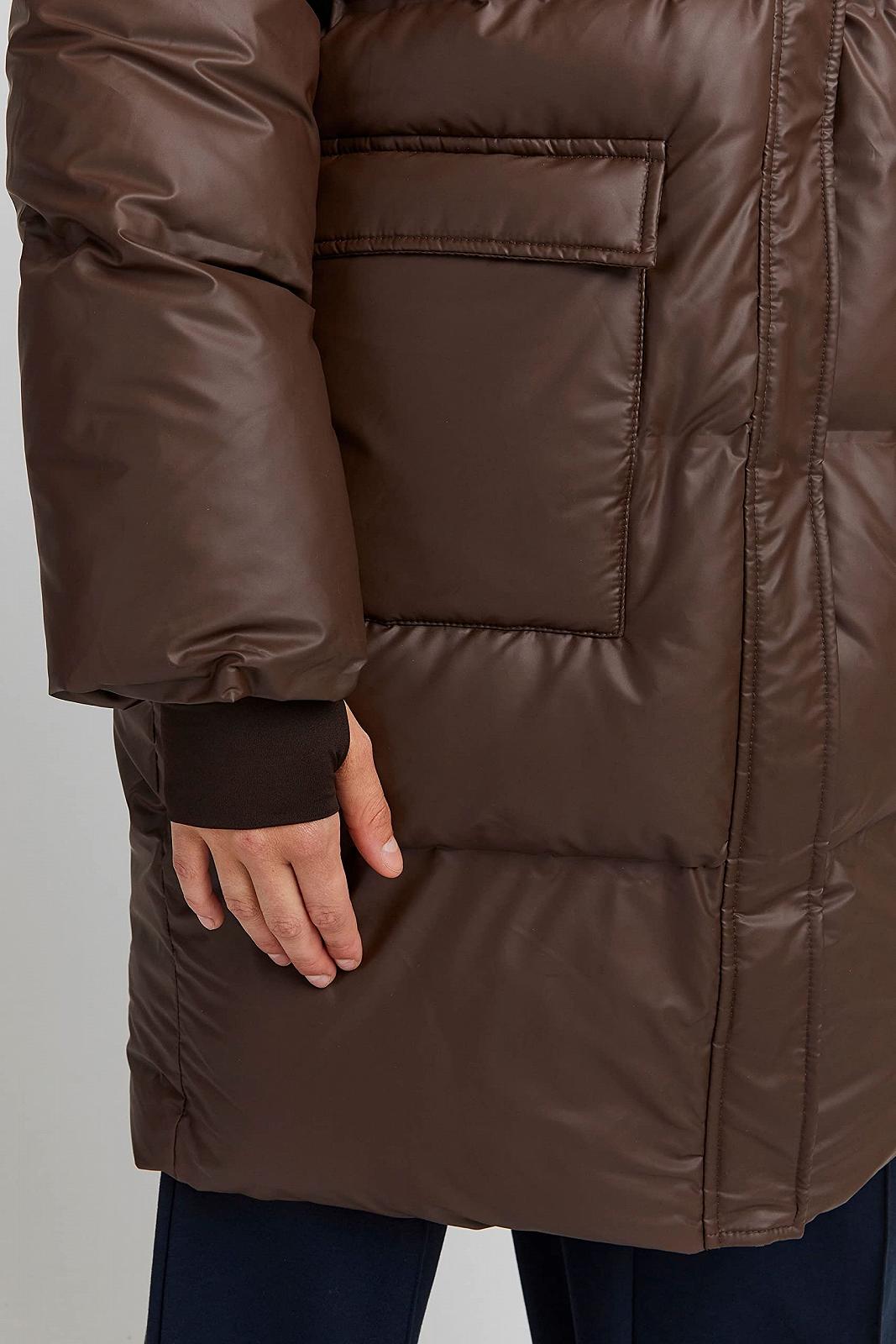 Жіноче зимове пальто ICHI IHFAUNUS EXPL JA стьобане, утеплене, з коміром-стійкою та капюшоном, фото №3