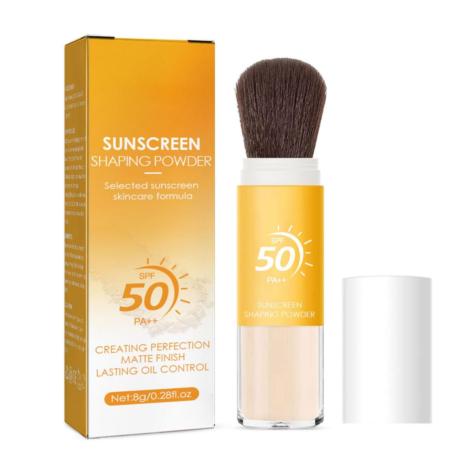 Пудра Минеральная солнцезащитная SPF50 PA++ с кистью, полупрозрачная, фото №1