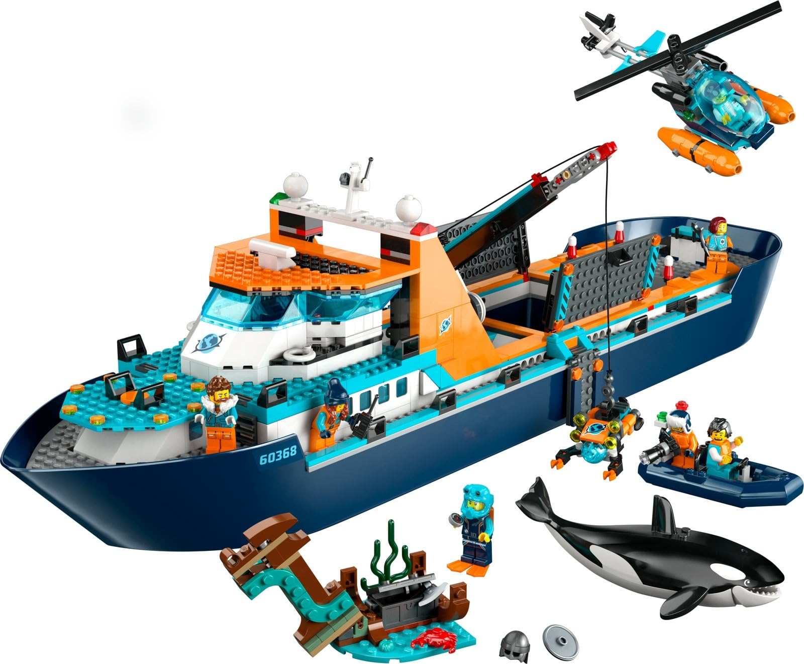 Набір Lego City 60368 Арктичний науково-дослідний корабель 60376 Арктичний снігохід, фото №4