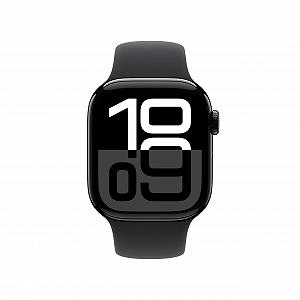 Смартгодинник Apple Series 10 (GPS 42 мм) з чорним алюмінієвим корпусом Diamond і чорним спортивним ремінцем (S/M). Фітнес-трекер, додаток ЕКГ, дисплей Always-On Retina, водозахист synthetic.ua - Фото 1