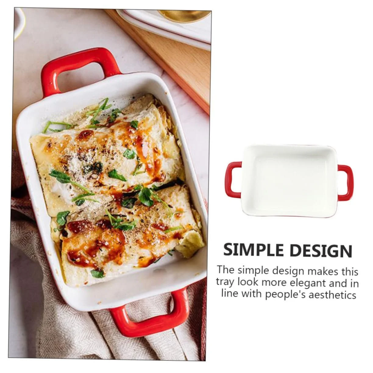 Форма для запекания TOYANDONA Круглая керамическая Красная, фото №7