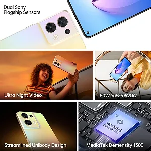 Смартфон OPPO Reno8 5G 8/256GB Dual SIM Shimmer Black synthetic.ua - Фото 1