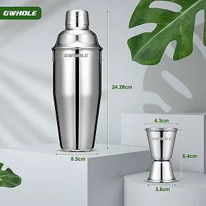 Набір для коктейлів GWHOLE 3 шт 750 мл з вбудованим фільтром, подвійний мірний джигер synthetic.ua - Фото 1