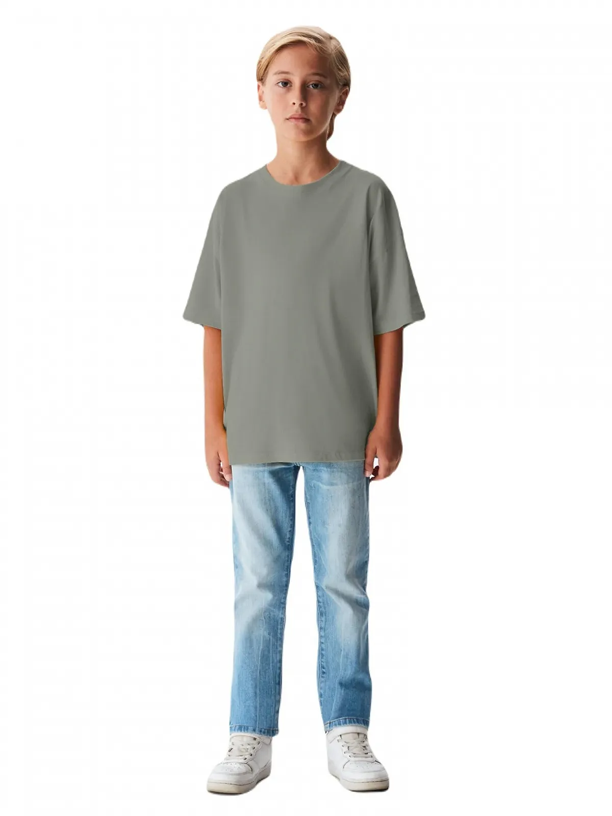 Футболка LTB Jeans Letene с короткими рукавами и логотипом LTB, серая, размер - 128 см, фото №1