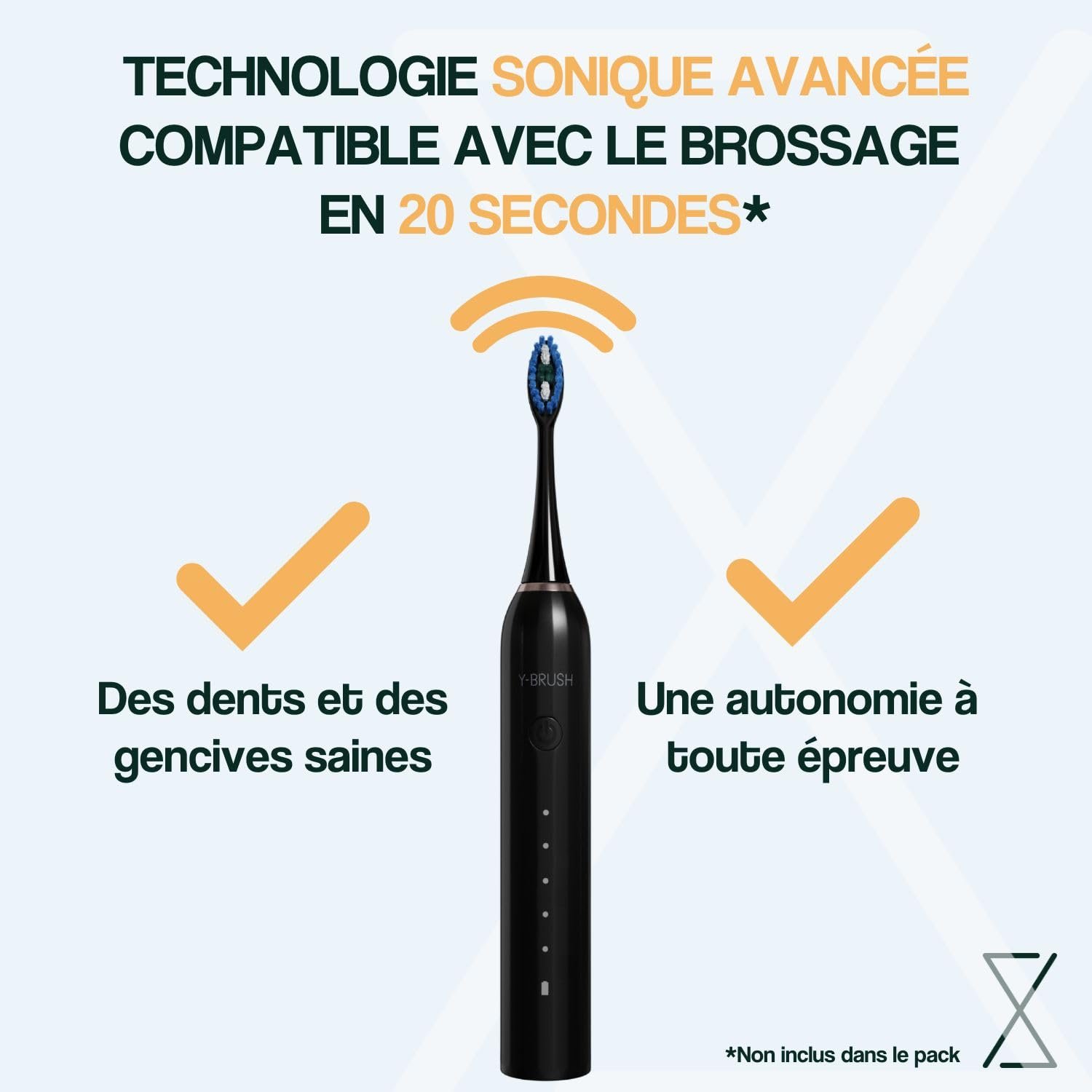 Електрична звукова зубна щітка Y-Brush CleanMate USB 5 режимів Таймер, фото №3