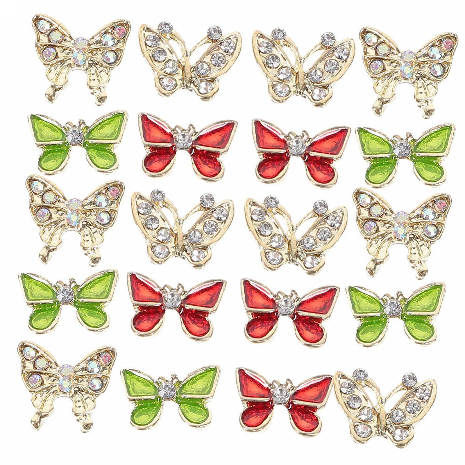 Украшения для ногтей Бабочки 40 шт., украшения для маникюра, блестящие самоцветы, фото №1