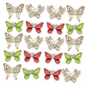Украшения для ногтей Бабочки 40 шт., украшения для маникюра, блестящие самоцветы - Фото 1
