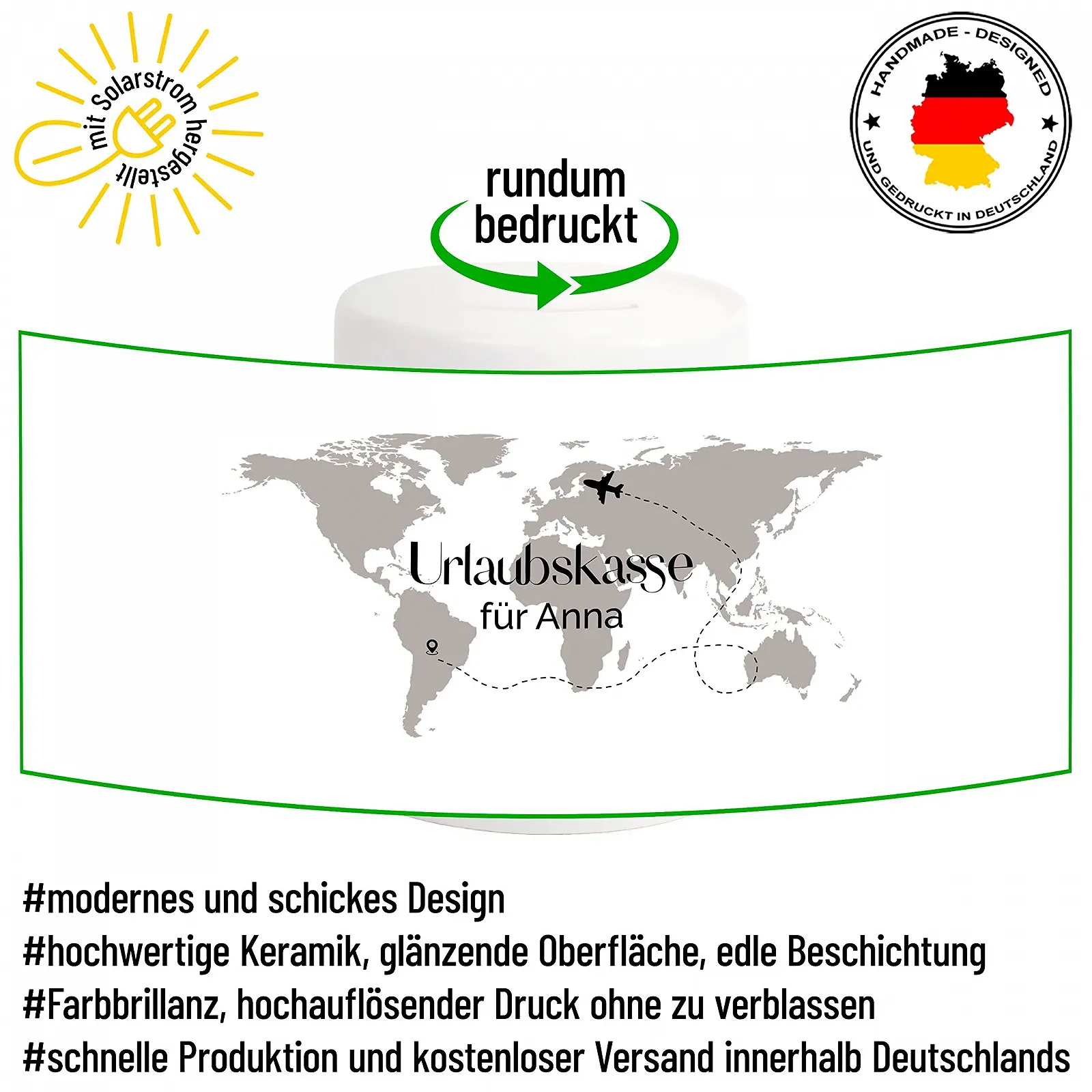 Скарбничка Holiday Fund World Map Керамічна, фото №3