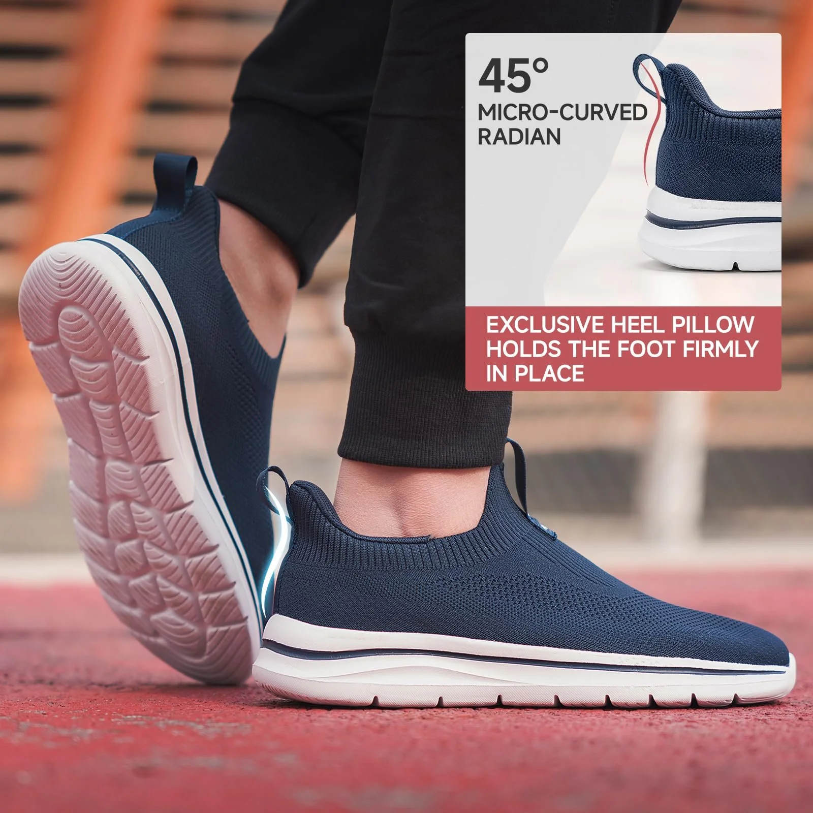 Кроссовки Sosenfer Без шнурков Дышащие Мужские Удобные Повседневные Спортивные Легкие Кроссовки для тренажерного зала и ходьбы, фото №3