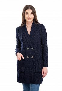 Пальто SAOL Жіноче Двобортне з коміром Aran 100% мериносова вовна - Фото 1