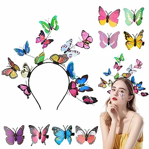 Обруч для волос-федора с бабочками - Фото 1