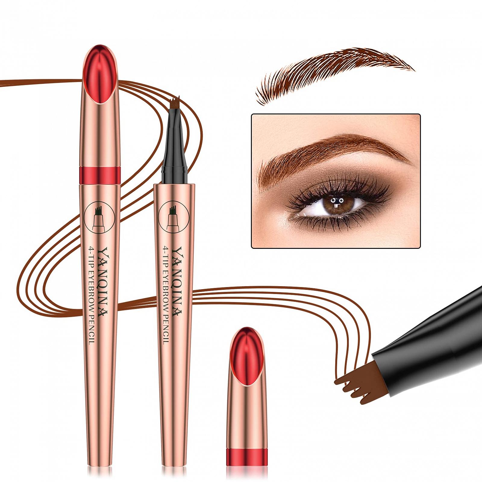 Олівець для брів Anifer Liquid Microblading 4-Point Fork Tip Водостійкий Тривалість Чорний, фото №4