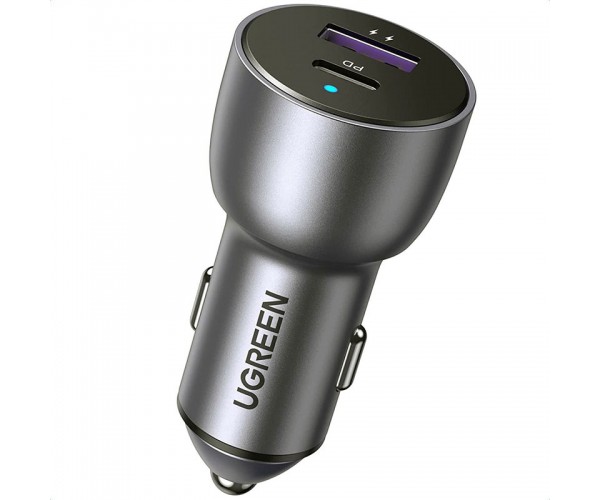 Автозарядка 2xUSB 36W USB-C USB-A QC 3.0+ Косм Сіра CD213 UGREEN, фото №1