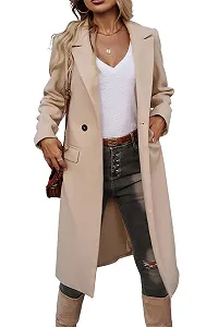 Тренч Жіночий з лацканами на ґудзиках Осінньо-зимовий Довгий з кишенями - Фото 1