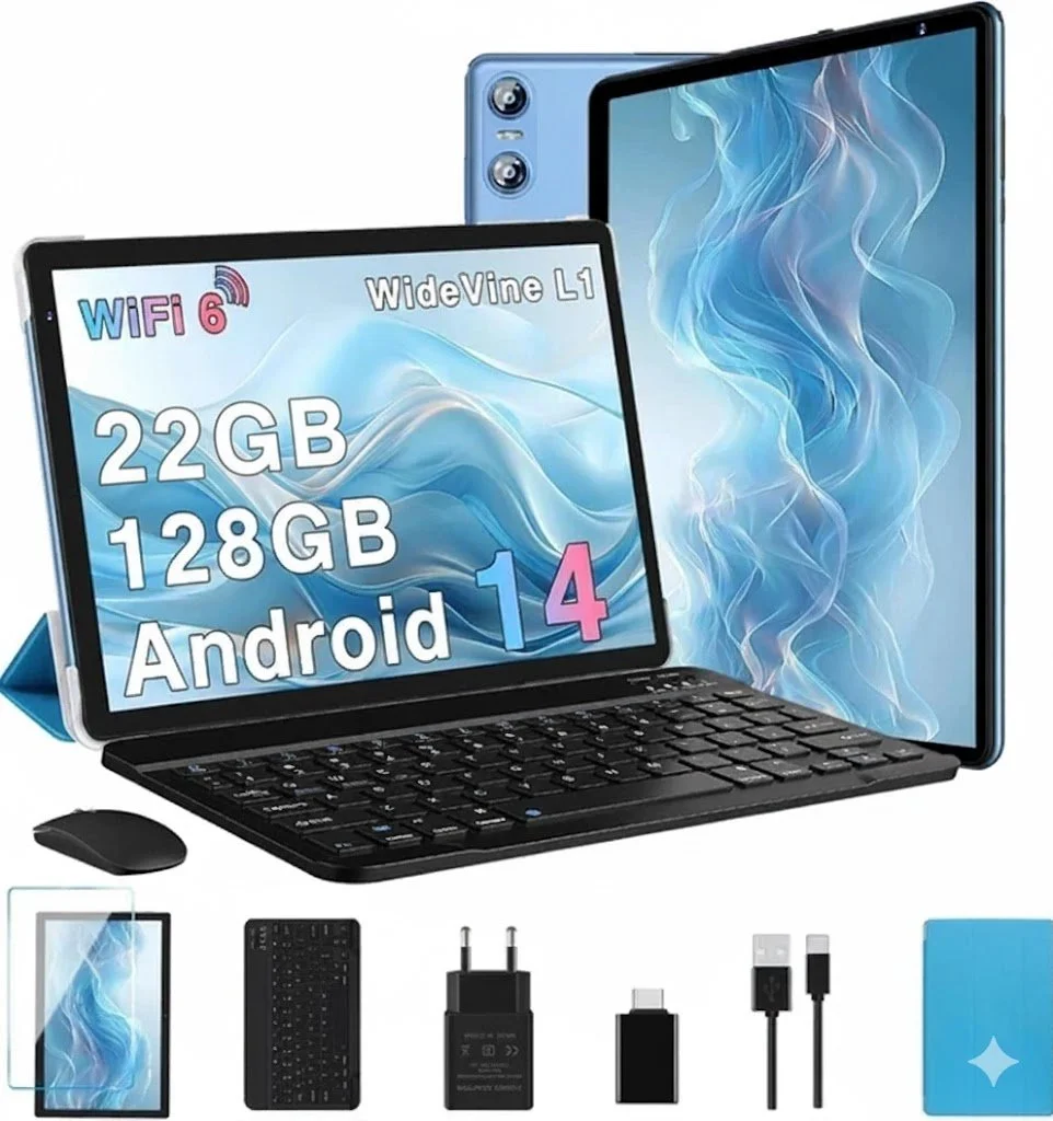 Планшет 10.1" Biegedy B22 6+16/128Gb 8 ядер Android 14 6000 mAh Blue, фото №1