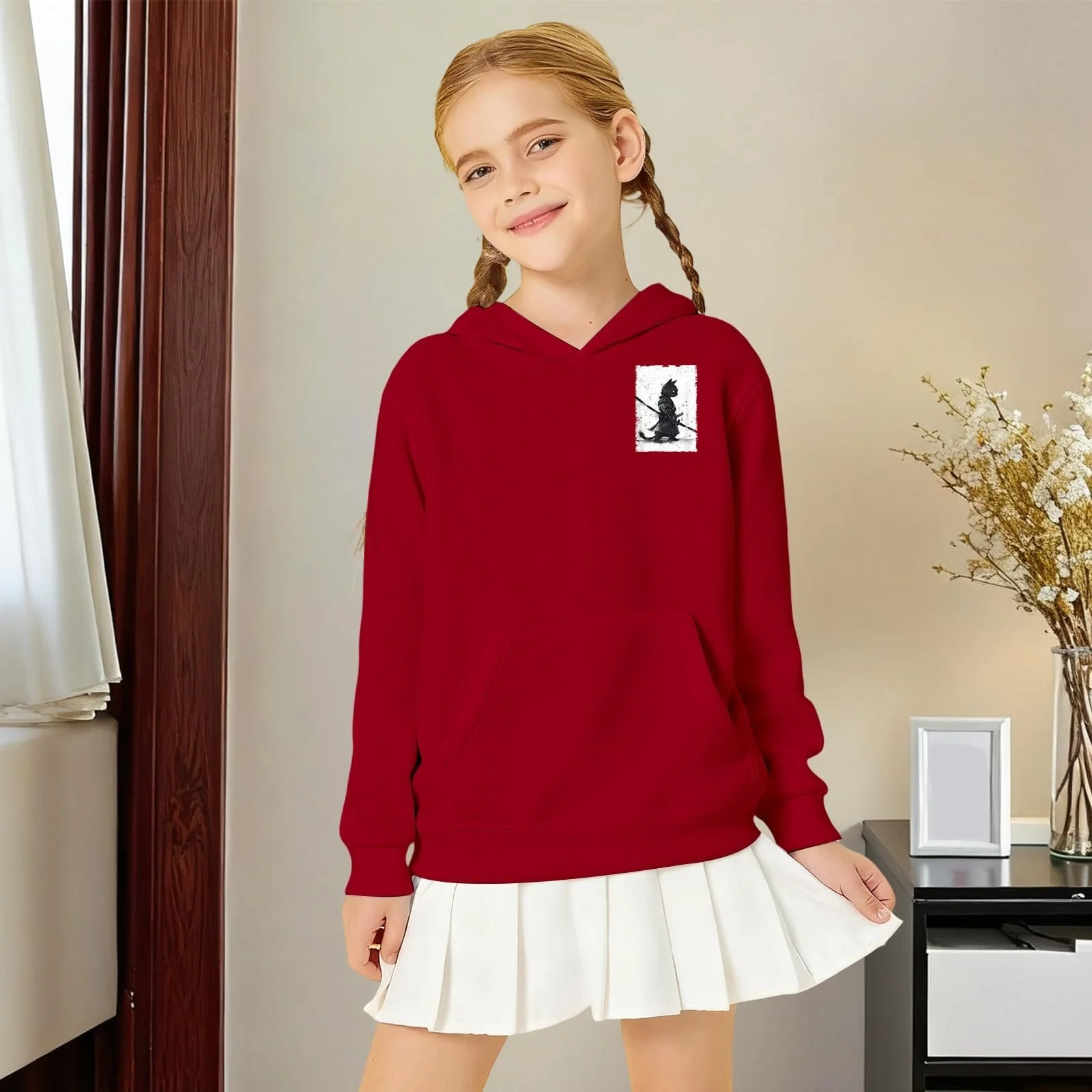 Толстовка для мальчиков - Милая толстовка с принтом кота и игривый пуловер с изображением животных, уютная флисовая куртка от 3 до 14 лет, фото №3