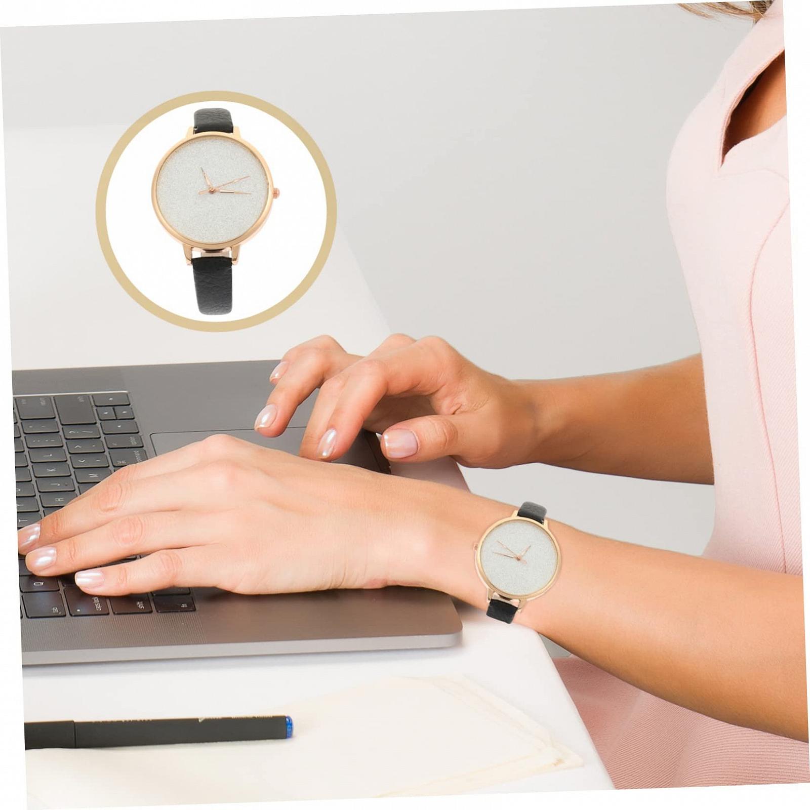 Женские часы Healvian с тонким кожаным ремешком, стильные кварцевые часы для женщин, минималистичные часы с черным ремешком, белые, разноцветные, фото №8 Женские часы Healvian с тонким кожаным ремешком, стильные кварцевые часы для женщин, минималистичные часы с черным ремешком, белые, разноцветные, фото №8