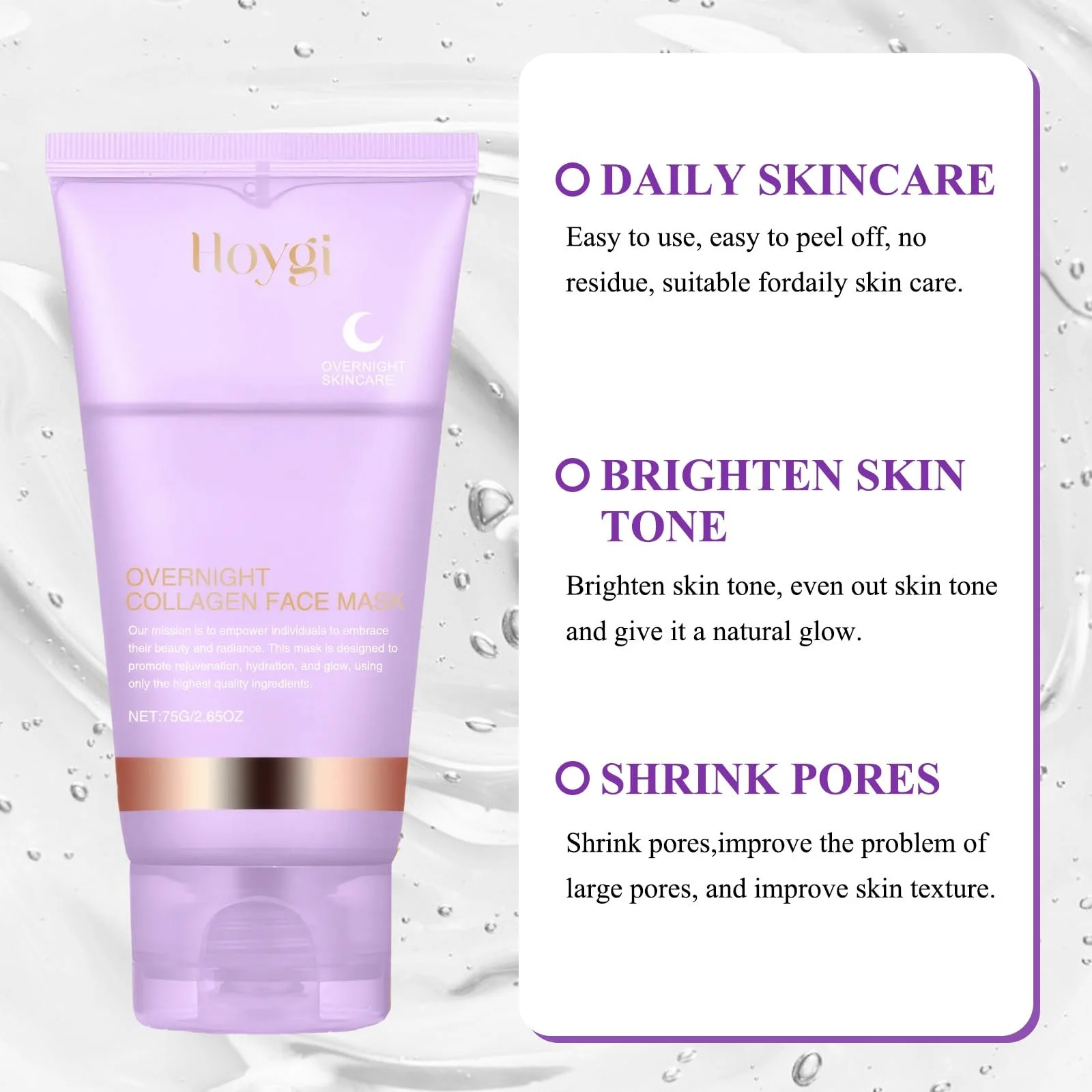 Маска Колагенова Нічна Обгортаюча Маска з Колагеном та Масажною Паличкою, фото №2