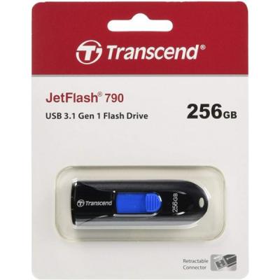 USB флеш накопитель Transcend 256GB JetFlash 790 Black 3.0 TS256GJF790K, фото №4