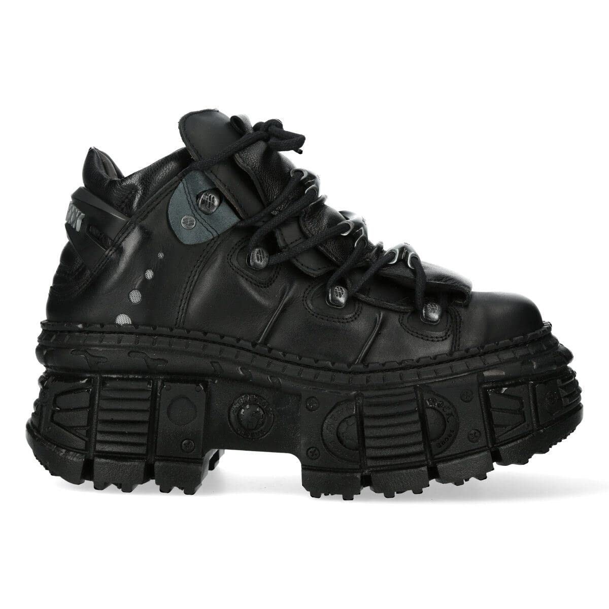 Ботинки New Rock WALL106-S12 Metallic Черный Кожа Платформа, фото №1