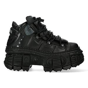 Ботинки New Rock WALL106-S12 Metallic Черный Кожа Платформа - Фото 1