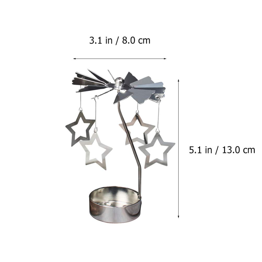 Подсвечник SOLUSTRE Rotating Star Heart Металлический с 6 чайными свечами Набор из 2, фото №2