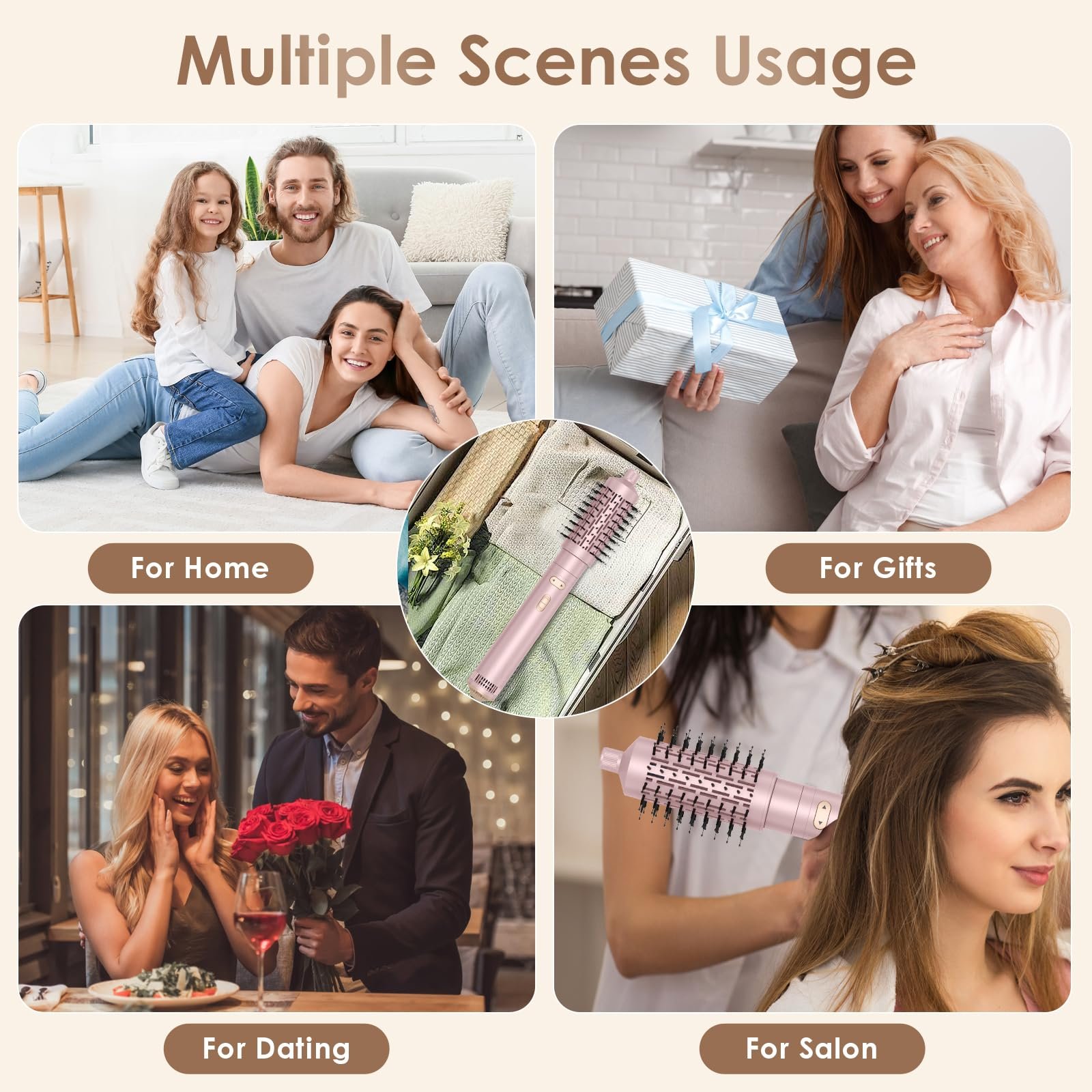 Фен-щетка Rotating Hair Brush 800 Вт 38/50 мм с вращением и ионизацией, фото №8 Фен-щетка Rotating Hair Brush 800 Вт 38/50 мм с вращением и ионизацией, фото №8