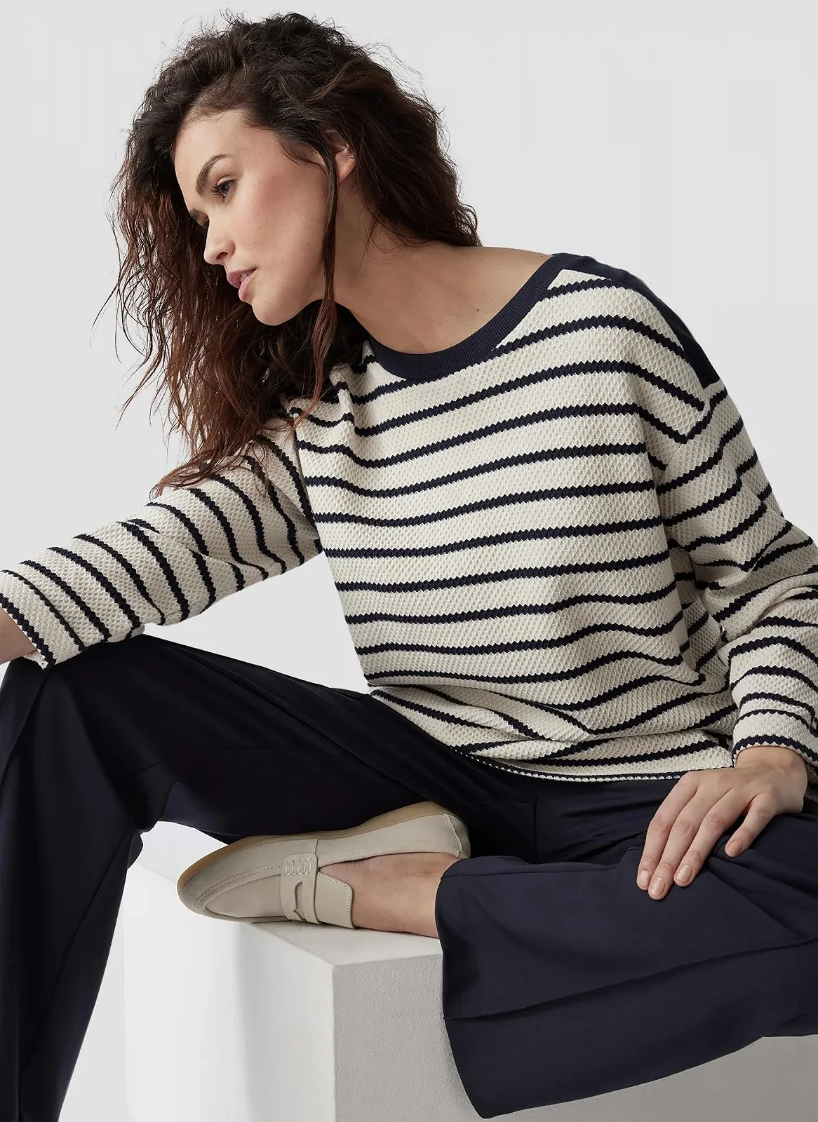 Свитшот LeComte В полоску Бежевый, фото №5