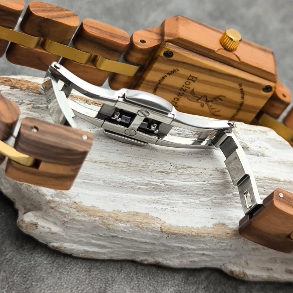 Годинник жіночий Holzwerk Germany Дизайнерський Handmade Дерев'яний Еко Коричневий / зелений, фото №5