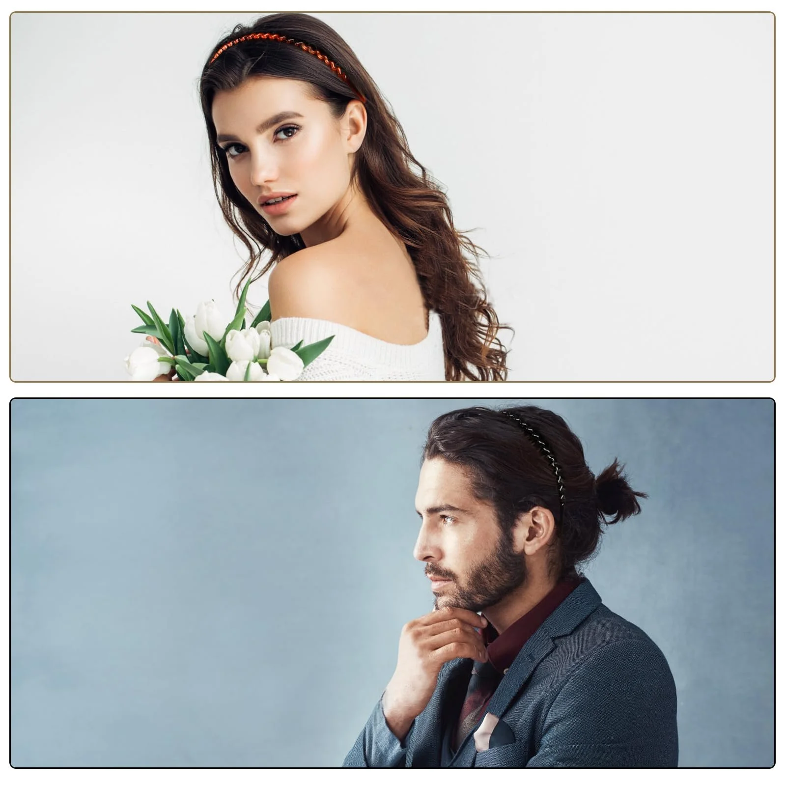 Набір з 2 обручів для волосся з зубцями для жінок та дівчат, фото №5 Набір з 2 обручів для волосся з зубцями для жінок та дівчат, фото №5