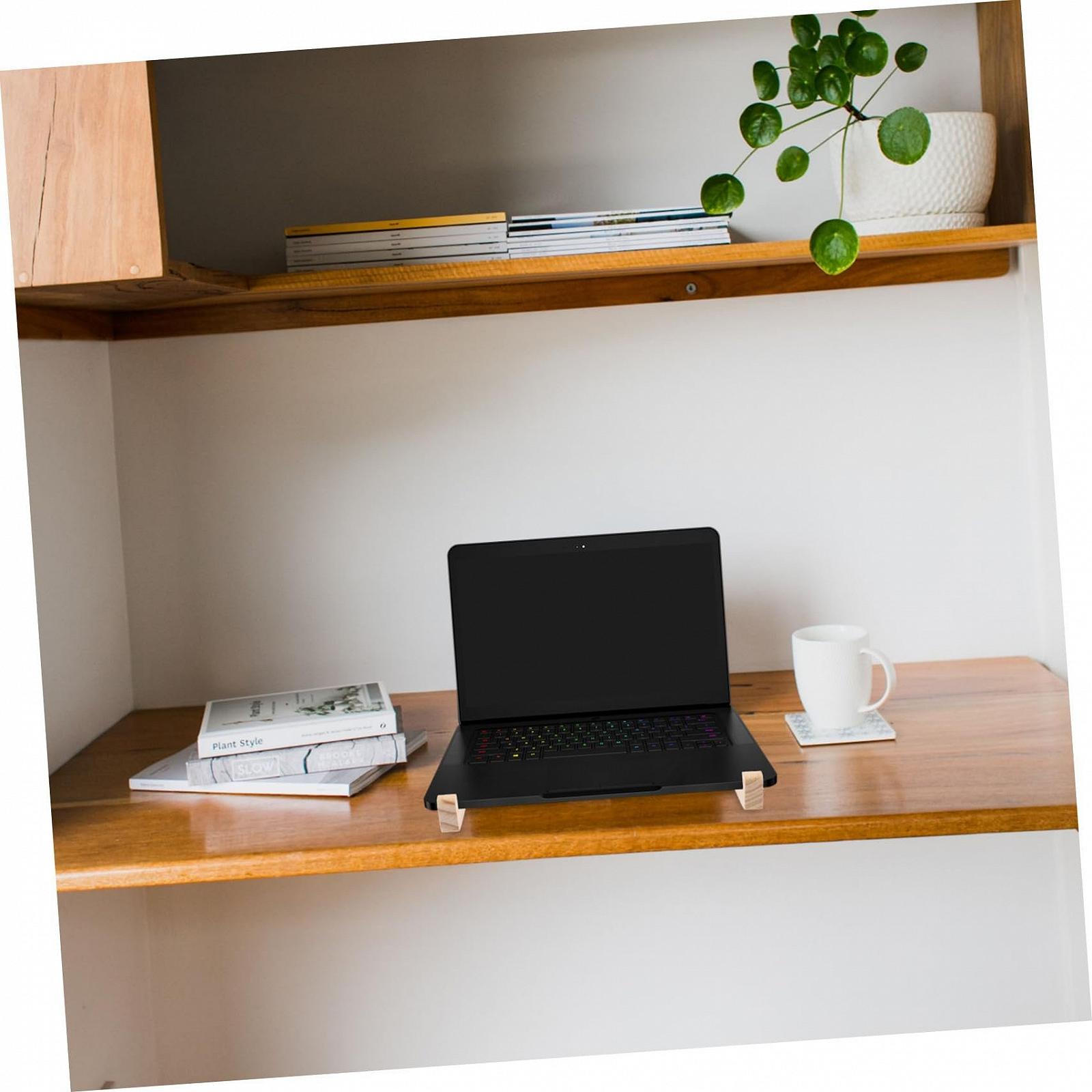 Дерев'яний Cтійка для ноутбука Настільний тримач для комп'ютера Ергономічна, фото №3