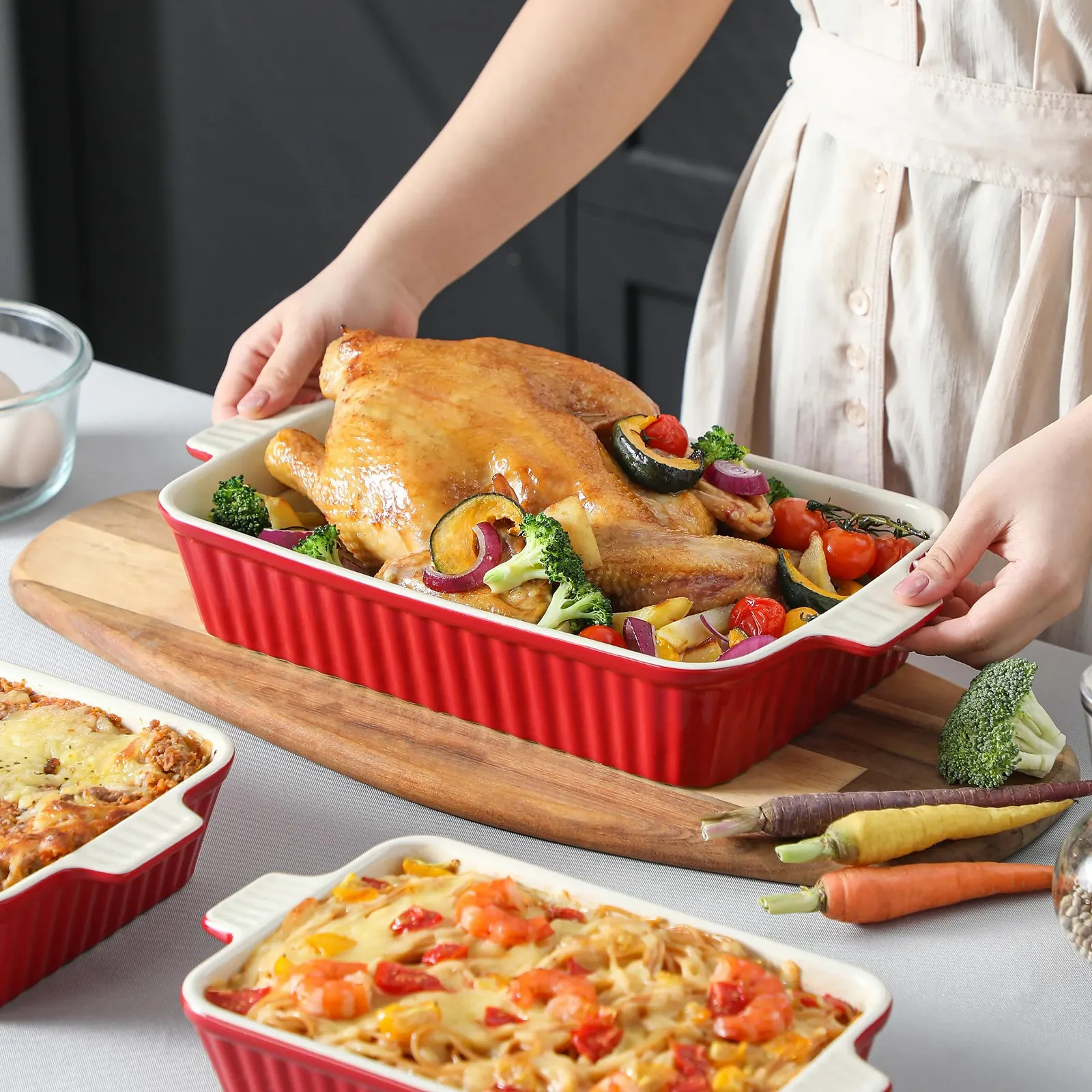 Набор форм для запекания Malacasa 4 предмета Фарфор, фото №6 Набор форм для запекания Malacasa 4 предмета Фарфор, фото №6