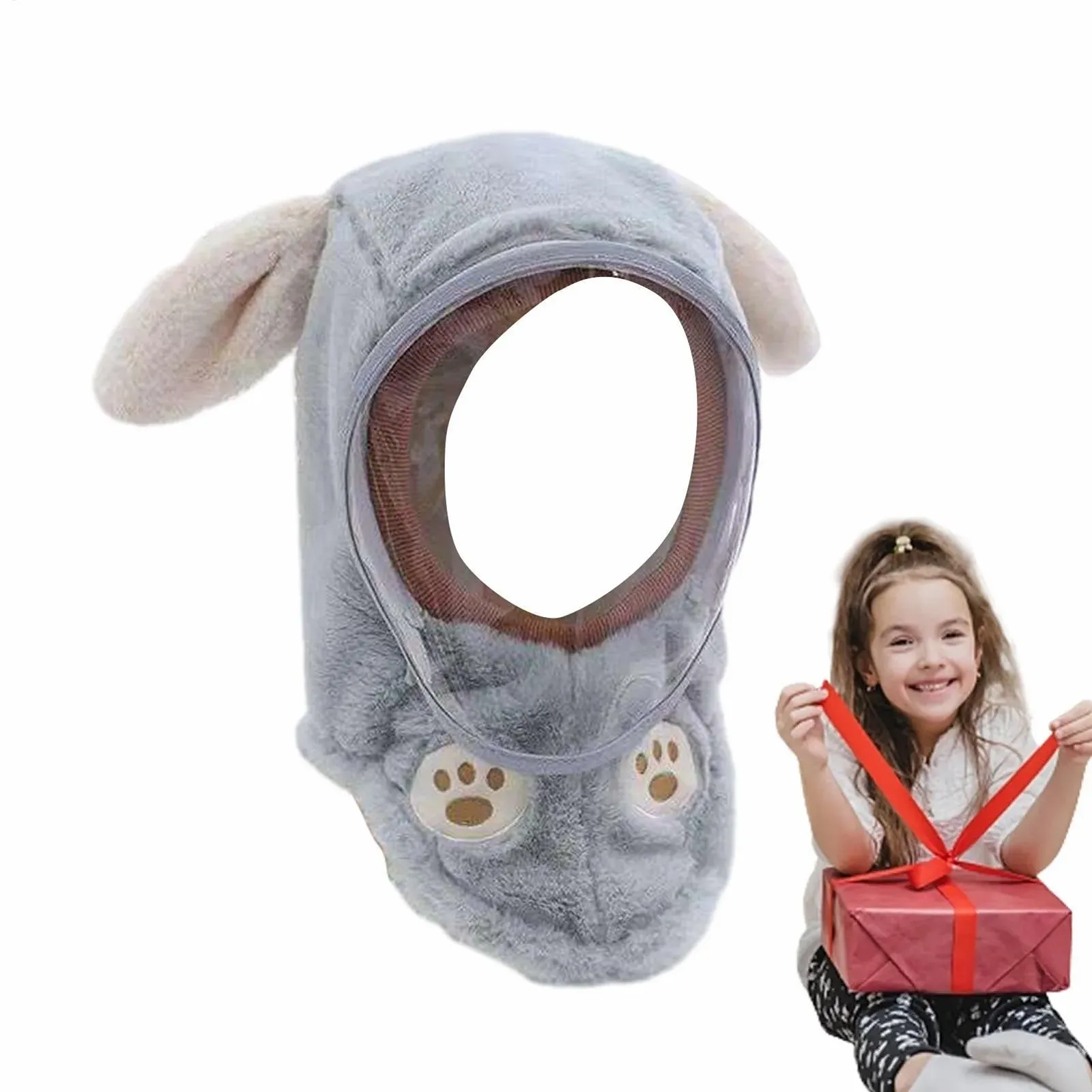 Детская зимняя термическая флисовая шапка Серый / Синий, фото №5 Детская зимняя термическая флисовая шапка Серый / Синий, фото №5