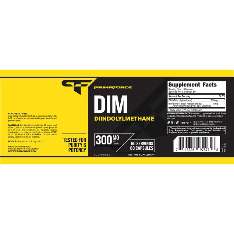 Дииндолилметан Primaforce DIM 300 mg 60 Capsules, фото №3 Дииндолилметан Primaforce DIM 300 mg 60 Capsules, фото №3