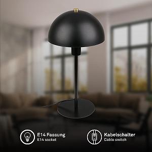 Настольная лампа BRILONER с выключателем на кабеле цоколь E14 18 x 35 см черная synthetic.ua - Фото 1