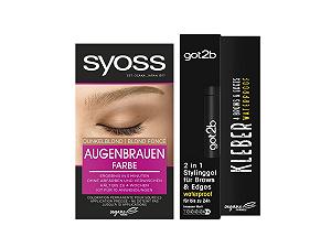 Набір Syoss для брів Eyebrow Colour 6-1 Темний блонд рівень 3 (17 мл) Тривалий результат та клей got2b для брів та країв Водостійкий (16 мл) Захист від поту та води до 24 годин - Фото 1