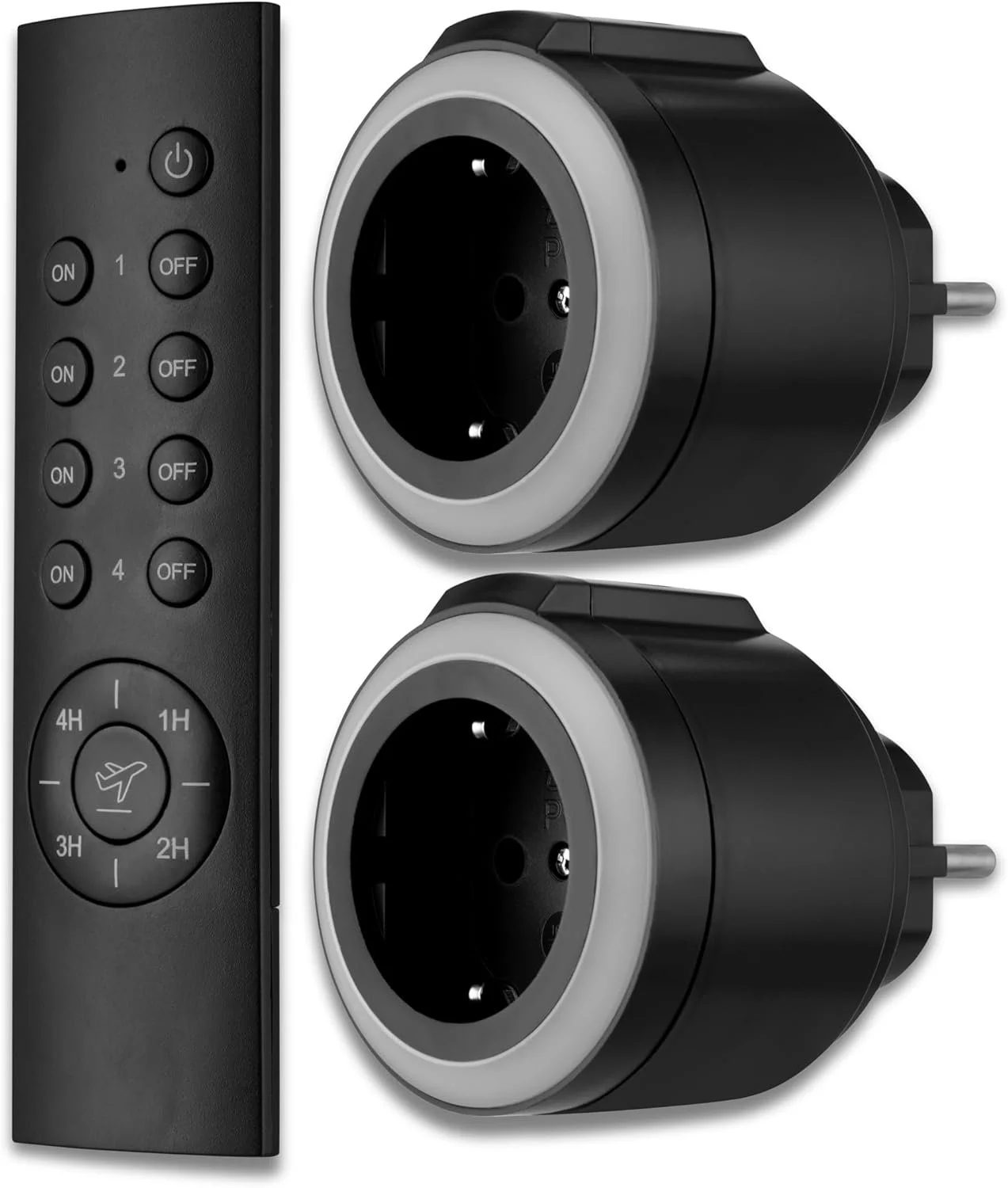 Набір розеток з пультом ДК REV RF201R Чорний, фото №1 Набір розеток з пультом ДК REV RF201R Чорний, фото №1