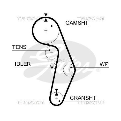 Комплект ременя ГРМ TRISCAN 8647 29059, фото №2