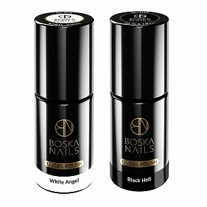 Гель-лак Boska Nails, набор из двух штук, DIVINE Collection, White Angel No.301, Black Light #302, 6 мл - Фото 1