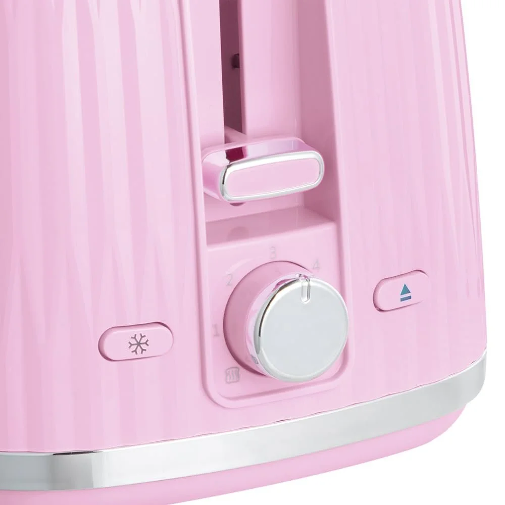 Тостер Russell Hobbs Eden 27372-56 на 2 скибочки (6 рівнів підсмажування, функція підйому, розморожування, підігріву та зупинки, висувний піддон для крихт, насадка для булочок, малиновий), фото №3