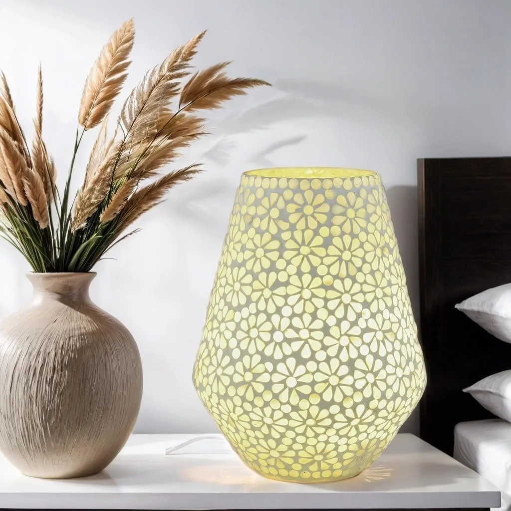 Настільна лампа Marrakech Fikus -1 бохо декоративна 24 см мозаїка E27, фото №2