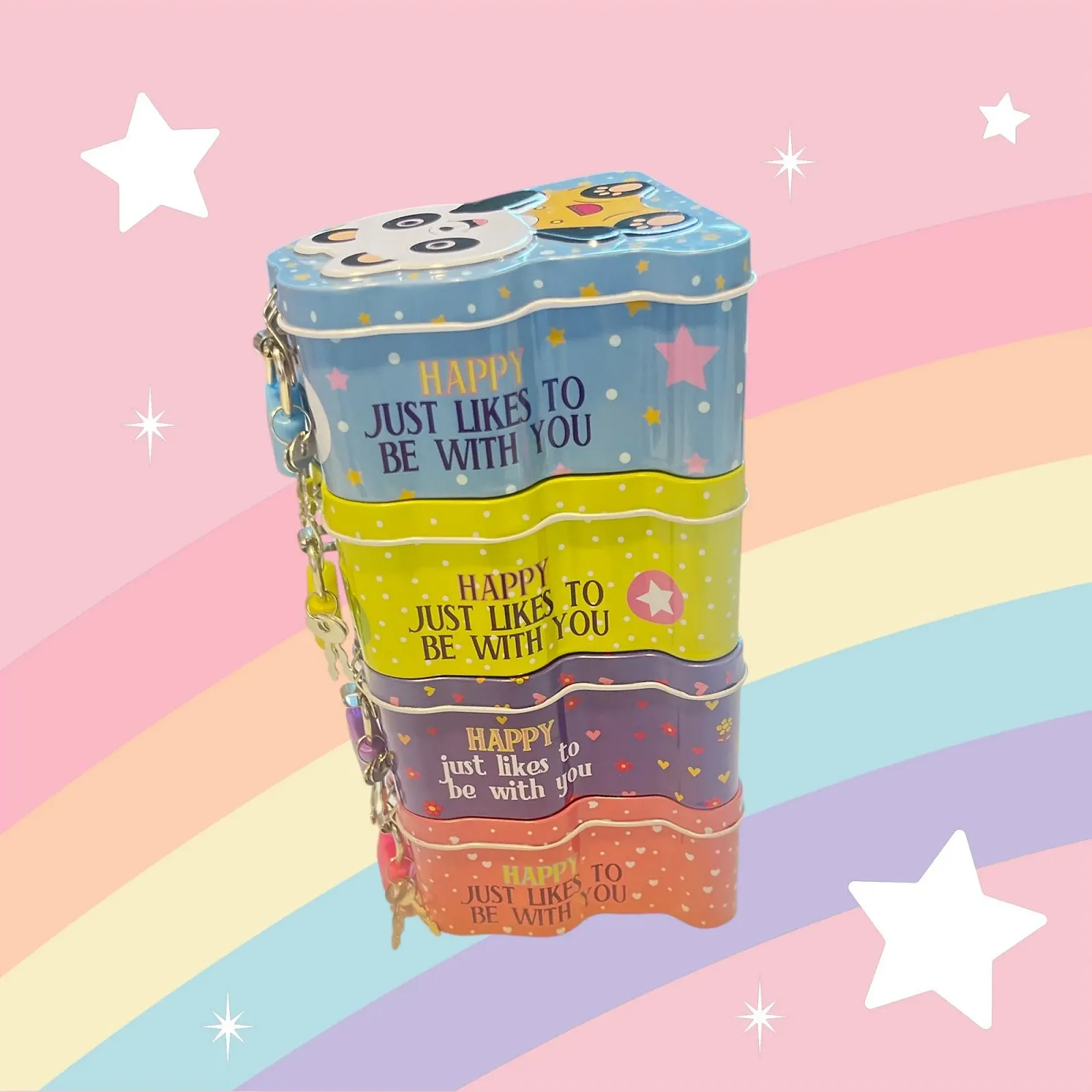 Скарбничка Металева Тварини З замком та ключем Рожевий кіт, фото №8