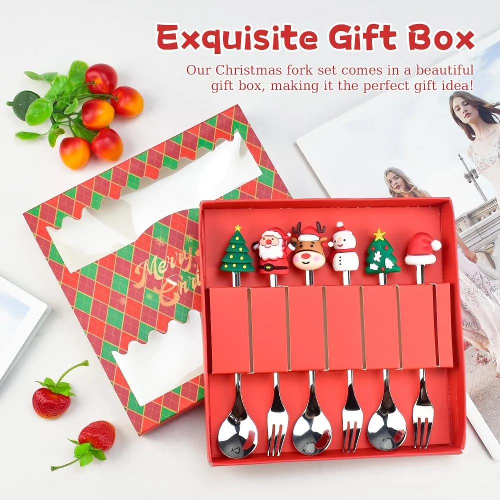 Набір різдвяних ложок 6 шт, фото №5