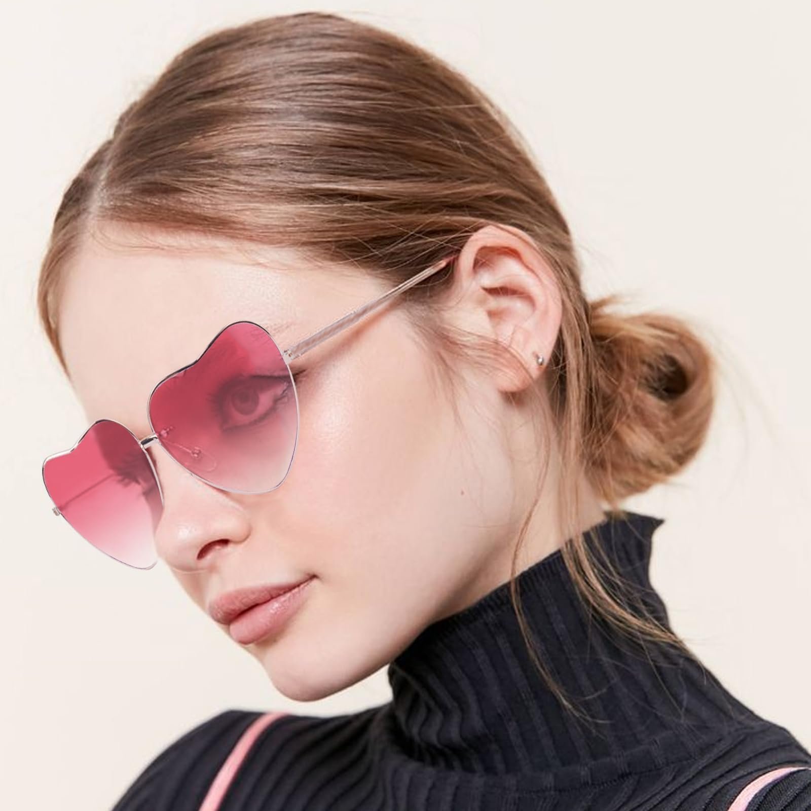 Сонцезахисні окуляри Серце Zythrem Золота оправа, фото №5