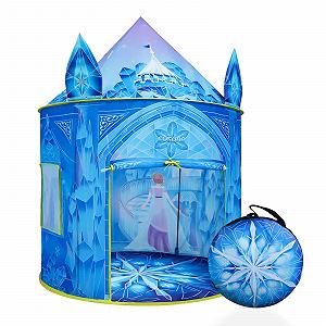 Палатка Cosone Детская для использования в помещении и на открытом воздухе Frozen для девочек 4 5 6 7 8 лет 101 × 101 × 129 см Игровой домик Принцесса Замок Синий - Фото 1
