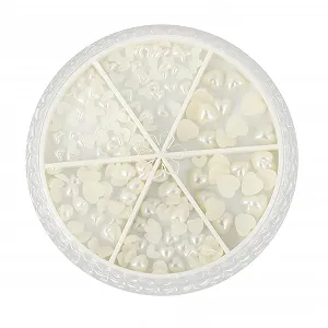 Украшения для ногтей WOONEKY 1 коробка, жемчуг, драгоценные камни, белый АБС - Фото 1